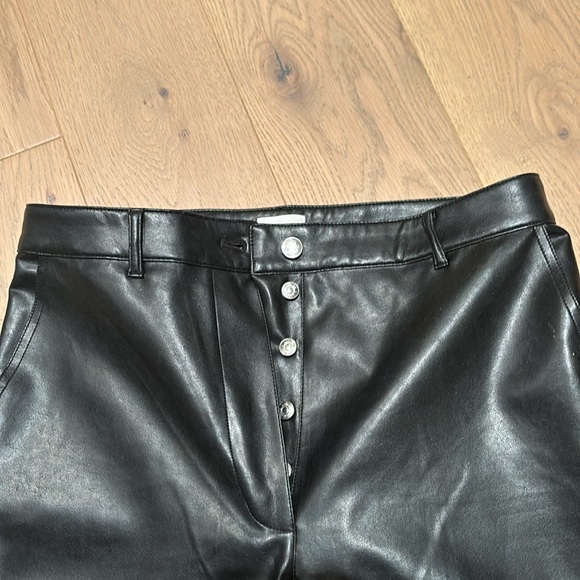 Aritzia Vegan Leather Black Cargo Pants-size 12, worn once. - Picture 3 of 4